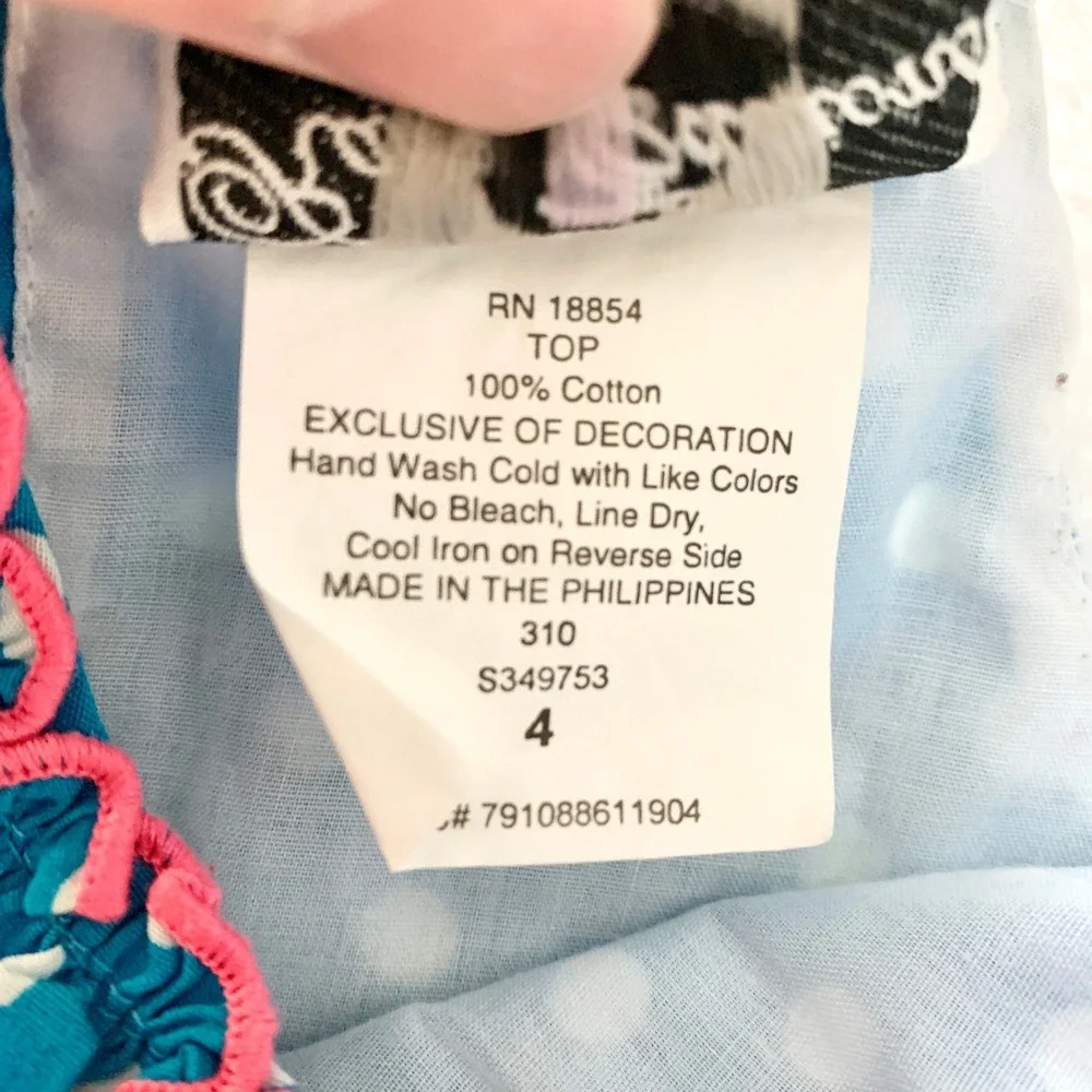 Rare Editions Cupcake Polka Dot Dress Girls Size 4 Blue Pink Cotton Party Summer
